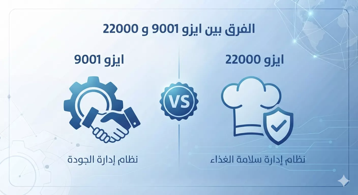 الفرق بين ايزو 9001 و 22000