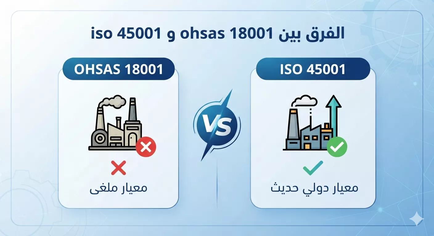 الفرق بين ohsas 18001 و iso 45001